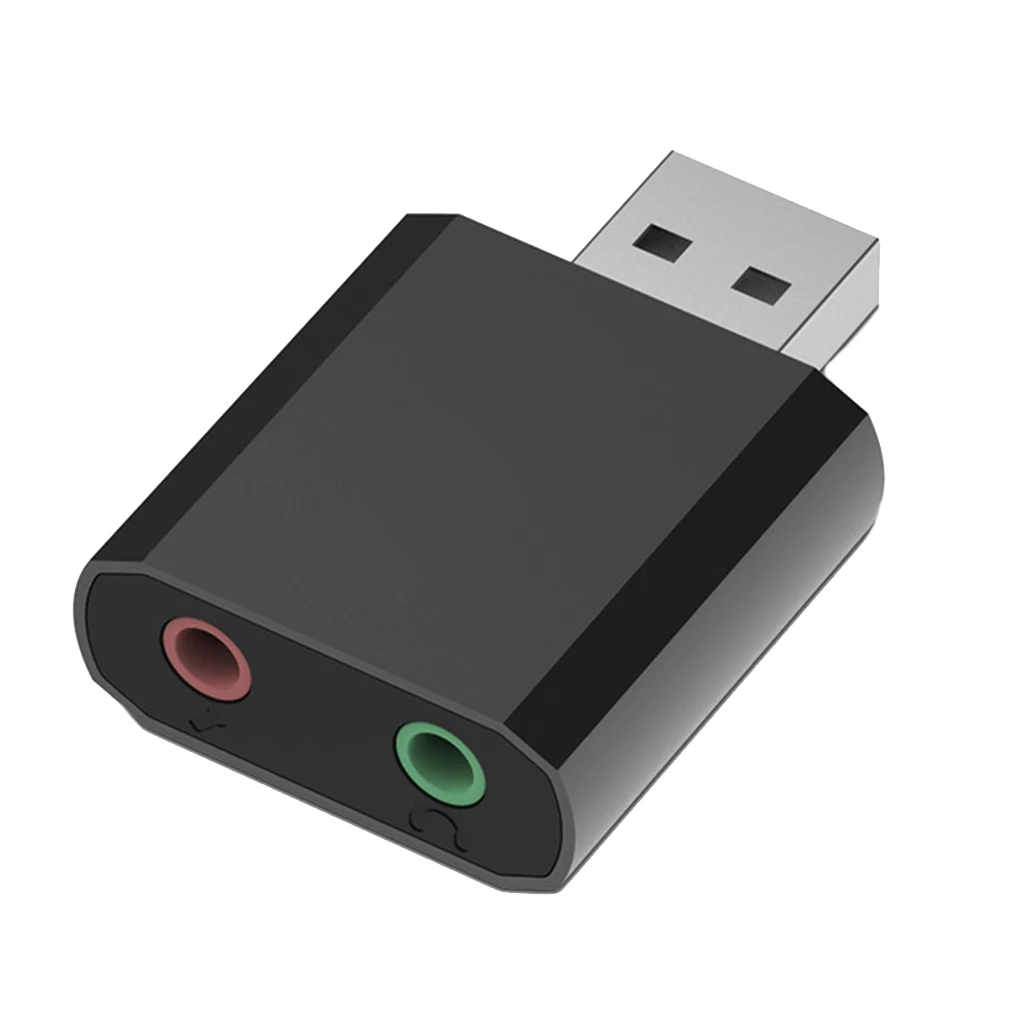 Внешняя звуковая карта USB на 3,5 мм разъем гарнитура AUX адаптер стерео аудио Звуковая карта для динамика ПК микрофон ноутбук компьютер - Цвет: Черный