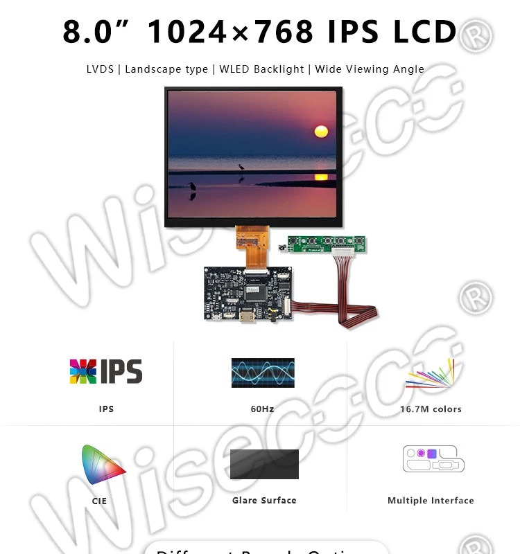 tela lcd, com driver lvds de 40 pinos, para tablet