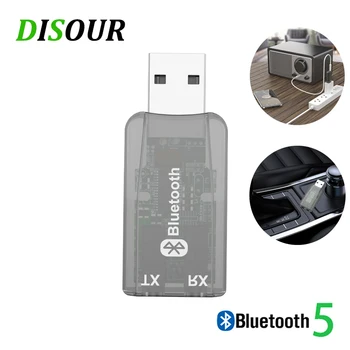 

DISOUR 5.0 USB Audio Bluetooth Transmitter Receiver For TV Car 3.5mm AUX Stereo Musci 2 in 1 Wireless Adapter Aptx USB Dongle