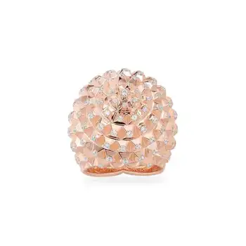 

S925 pure silver high-end micro inlaid crystal exaggerated tooth ball ring