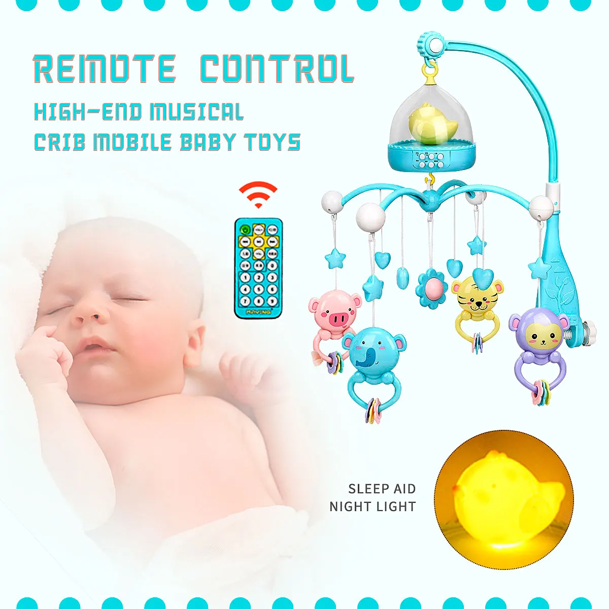 Детская кроватка мобили погремушки музыкальные развивающие игрушки кровать колокольчик карусель для кроватки Проекционные детские игрушки 0-12 месяцев для новорожденных