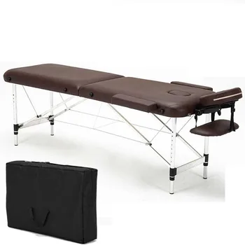 

H Folding Massage Bed with Aluminum Foot Portable Relaxing Massage Table 8 Gear Height Adjustable 200kg Bearing
