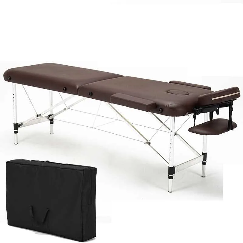 H Folding Massage Bed with Aluminum Foot Portable Relaxing Massage Table 8 Gear Height Adjustable 2