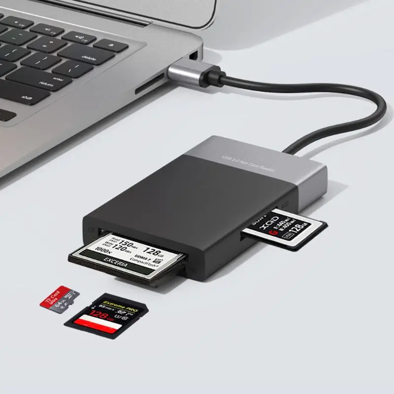 6 в 1 высокая Скорость USB 3,0 2 Порты и разъёмы HUB адаптер для XQD/CF/SD/TF Card Reader комплект