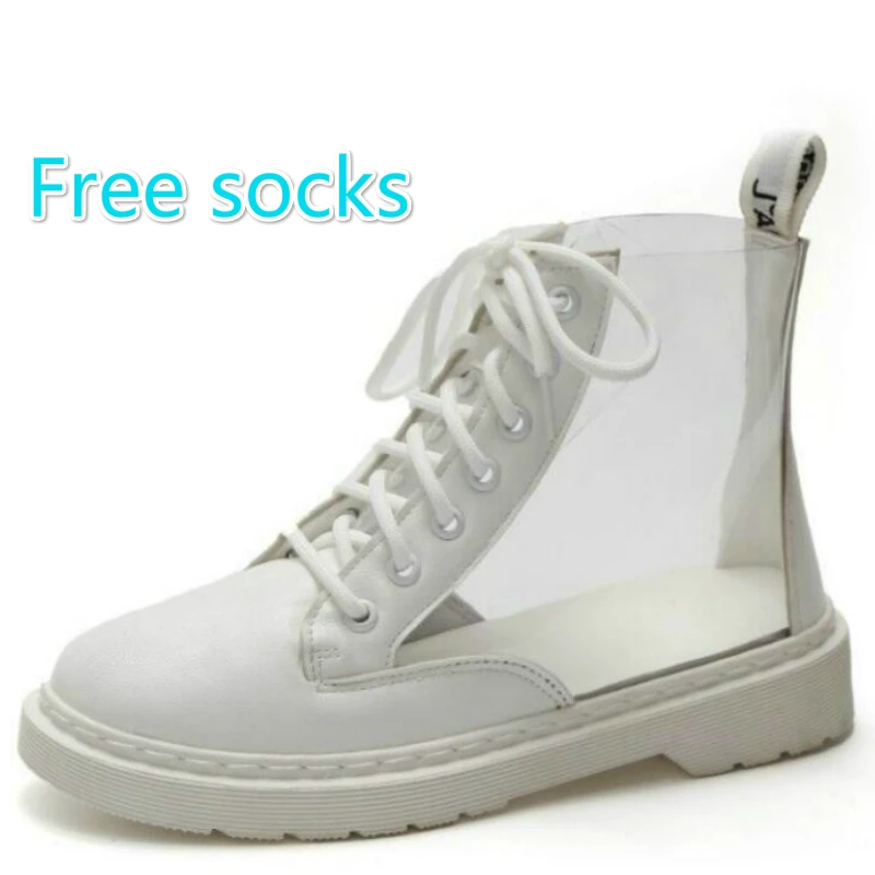 Tanie Damskie buty na co dzień pcv przezroczyste tenisówki kobiece buty studenckie płócienne buty jesienne trampki kobieta pnącza A012