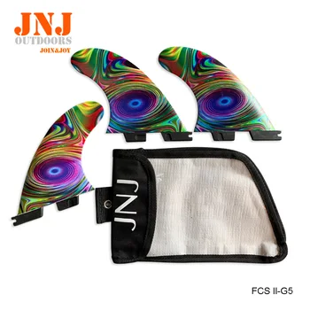 

JNJ fiberglass FCS II M size surfboard fin thruster with bag