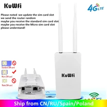 KuWFi Waterproof Outdoor 4G CPE Router 150Mbps CAT4 LTE Routers 3G/4G SIM Card WiFi Router for IP Camera/Outside WiFi Coverage