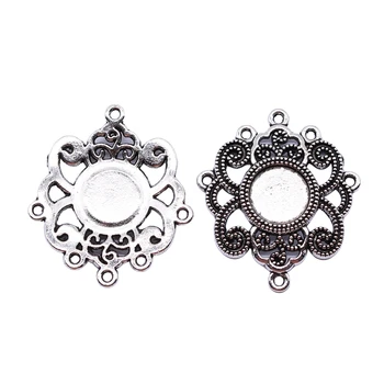 

10 Pieces 10mm Round Single Hole Double Hole Glass Cabochon Base Setting Pendant Tray For Jewelry Diy Making