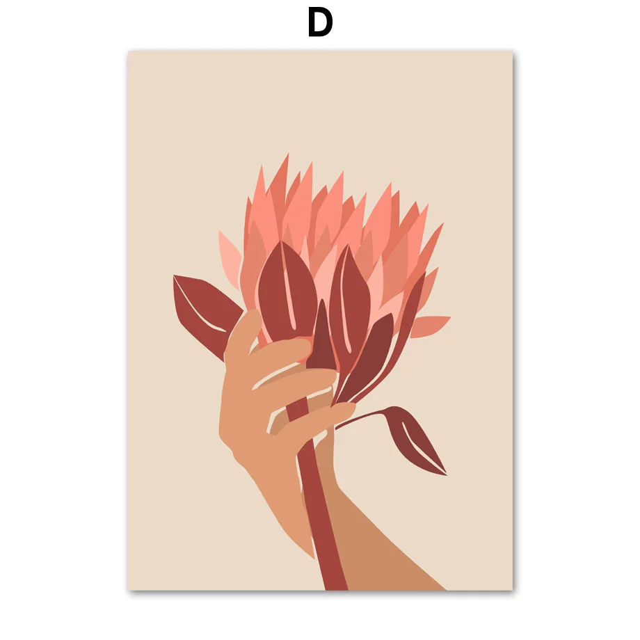 Abstract-Girl-orange-Leaf-Cup-Nordic-Posters-And-Print-illustration-Wall-Art-Canvas-Painting-Wall-Pictures (6)