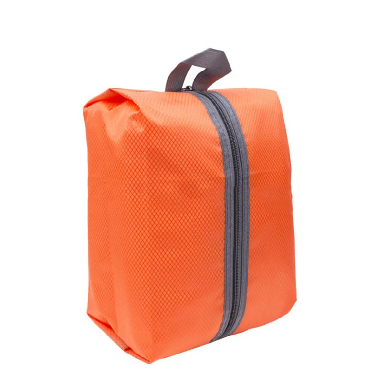 Портативный водонепроницаемый дорожный органайзер для обуви нейлоновый складной чехол пляжная обувь Органайзер сумки молния сплошной красный черный горячий - Цвет: Оранжевый