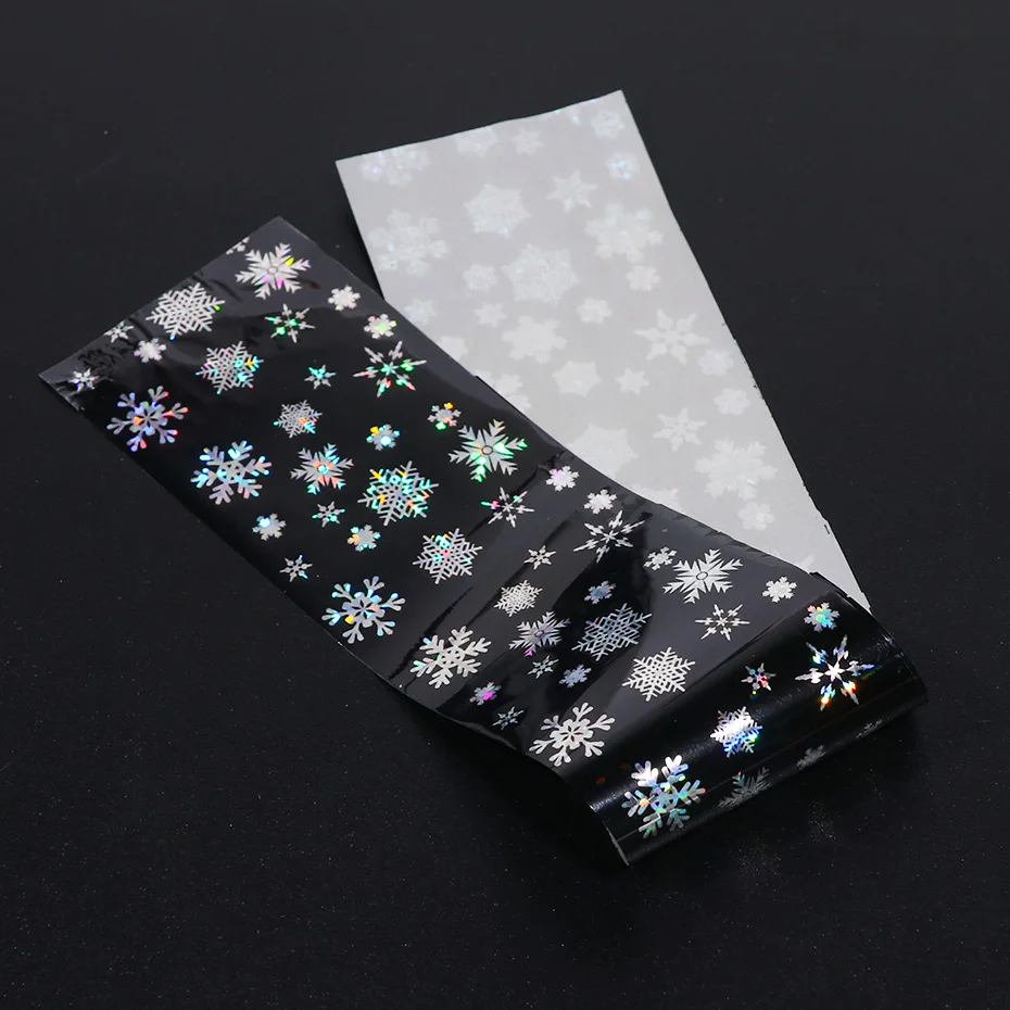 5 шт голографические снежинки Фольга для ногтей переводные наклейки рождественские украшения для ногтей слайдеры наклейки маникюрные обертывания TR751