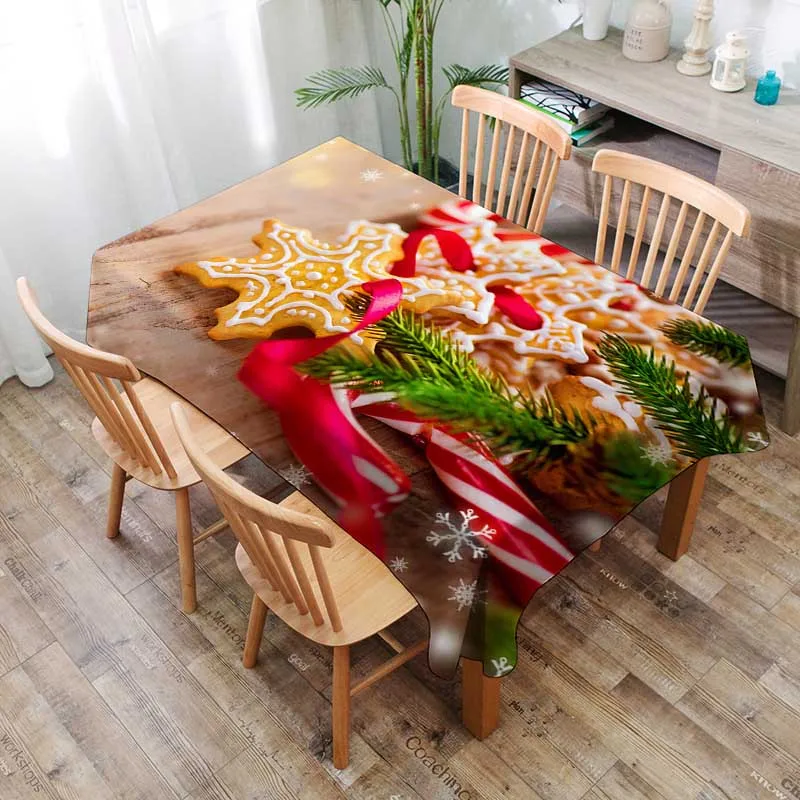 Водонепроницаемая ткань из полиэстера, Рождественский стол в американском стиле, Подарочная серия, пылезащитная квадратная скатерть, скатерть