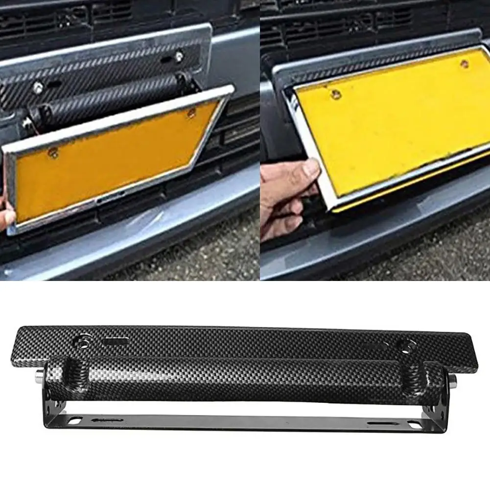 

70% HOT SALES Universal Adjustable Carbon Fiber Car Vehicle Number License Plate Frame Holder