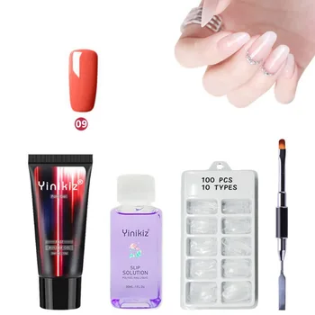 

Quick Builder Poly UV Gel Polish Nails Permanent with Liquid Slip Solution Acrylic Nail Art Kit Quick Extension Nail Polygel