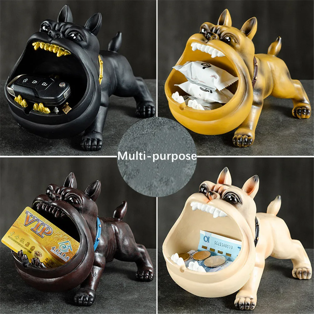 Ceramic Ashtray Dog Decorative Bulldog Animal Large Capacity Storage Box Crafts Ornaments Men Gift