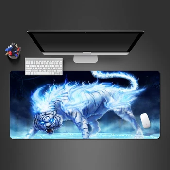 

Domineering White Tiger Mouse Pad High Quality Rubber Mouse Mat Game Team PC Game Computer Keyboard Game Mats To Gamer Best Gift