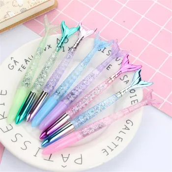 

2pcs 0.5mm Mermaid Tail Design Gel Pens Black Ink Neutral Pens Kids Praise Gifts School Office Signature Pens Kawaii Stationery