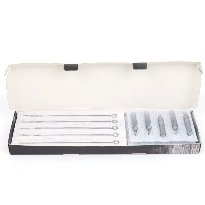 Tattoo Microblading Needles 20Pcs Disposable 3/5/7/9/11 RL Sterile Nozzle Tips Tube 316 Stainless Steel Needles Tattoo Machine Gun Ink Cup Grip Kit