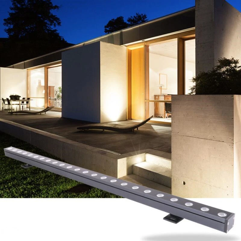 LED Wall Lamp 1pcs 18W 24W 36W Aluminum IP67 DC24V 38*36*1000mm For Building Outline Lighting Gardens Squares and Shop