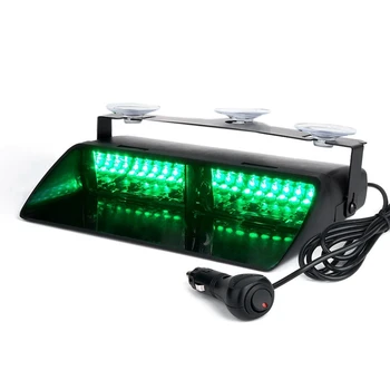 

Green 16 LED High Intensity LED Law Enforcement Emergency Hazard Warning Strobe Lights for Interior Roof/Dash/Windshield with Su