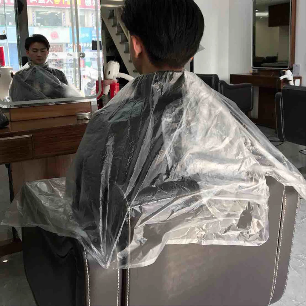 50pcs 150 x 130 cm Disposable Neck Shawl Cape Salon Hairdressing Hair Color Tool Great for Barber Salon Use or Home Use