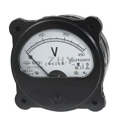 

AC 0-450V Fine Tuning Dial Panel Analog Voltage Meter Voltmeter Black