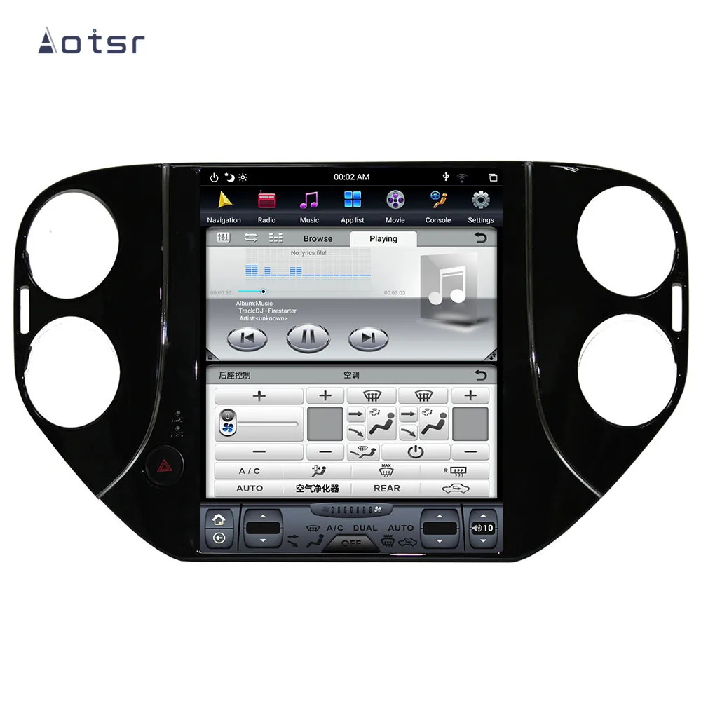 Flash Deal Aotsr Tesla 10.4“  Vertical screen Android 8.1 Car DVD Multimedia player GPS Navigation For Volkswagen Tiguan 2010-2016 carplay 4