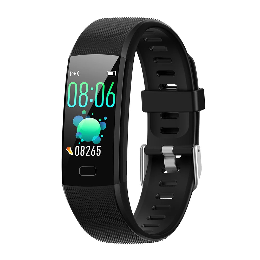 

Y10 Heart Rate Blood Pressure Blood Oxygen Multi-Motion Mode Long Standby Colorful Strap IP67 Waterproof Smart Bracelet (Black)