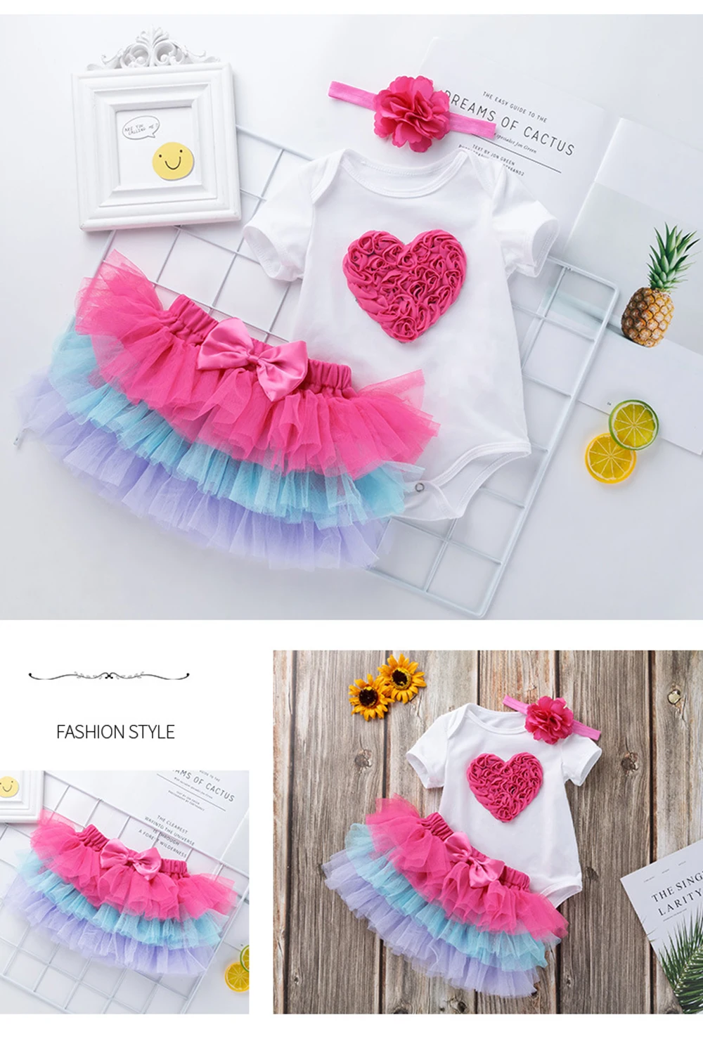 Girls First Birthday Pink Princess Dress Infant Tutu Brand Clothing Bebe Romper Set baby Dress Summer Newborn Baby Girl Clothes
