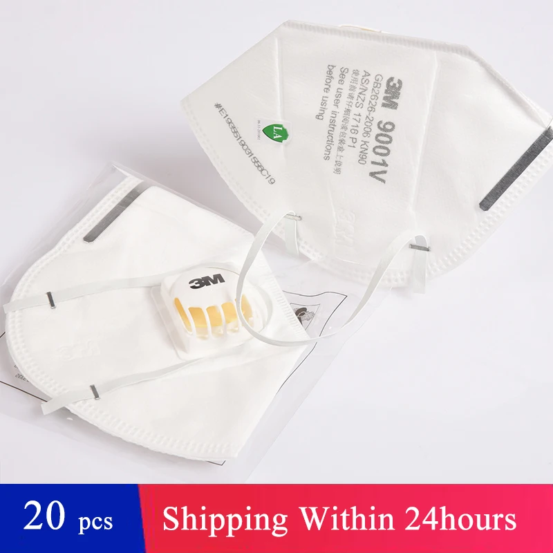 

In Stock 20 Pieces Adult KN9001V Mouth Face Mask Valve Outdoor Anti Dust mascarilla Pm2.5 Filter Germ Protection Mouth Mask