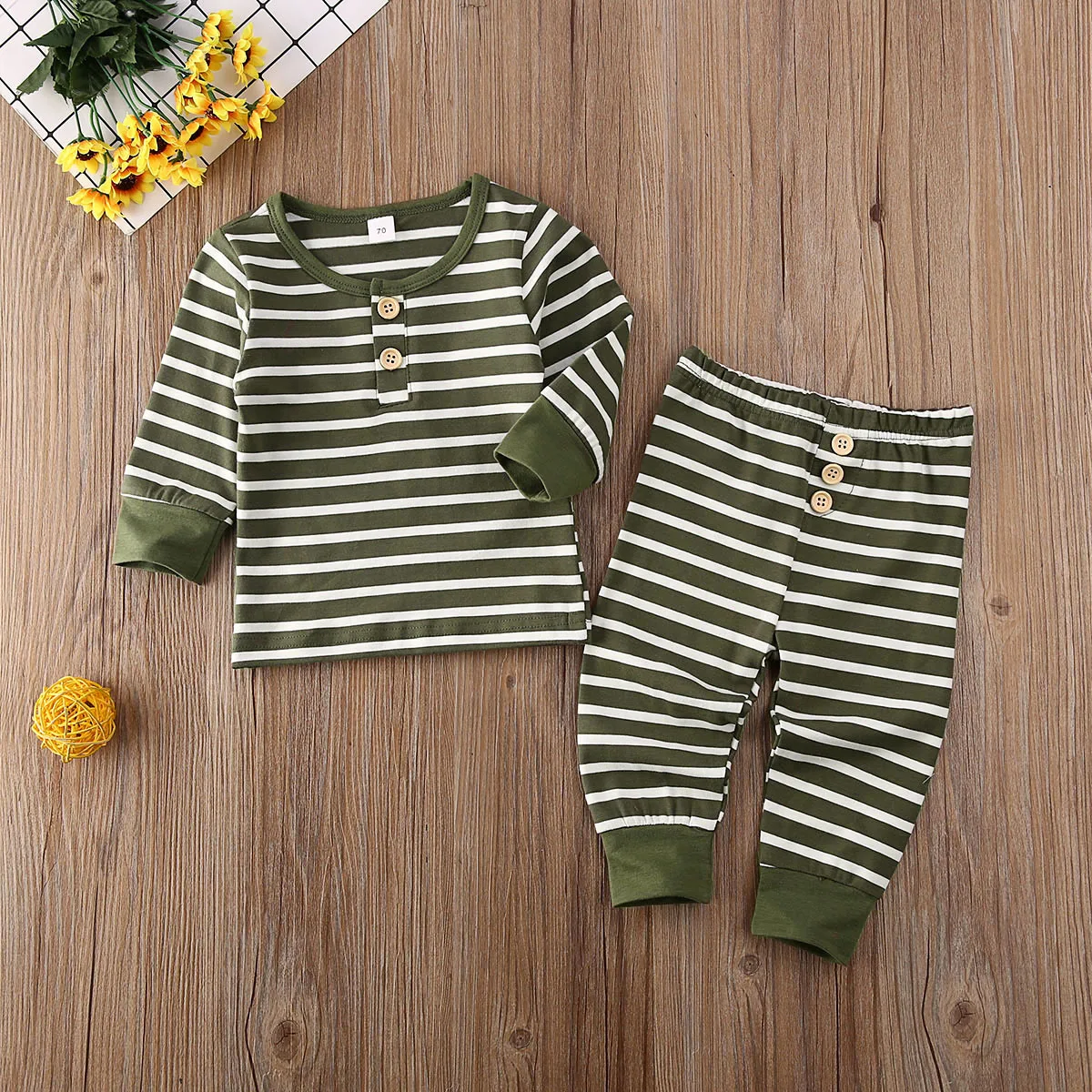 Г. Весенне-осенняя одежда для малышей полосатая футболка с кнопками и длинными рукавами для новорожденных мальчиков и девочек, топы, пуловер, футболка, штаны, комплект со штанами