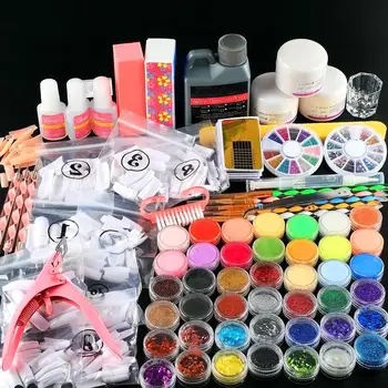 

Full Acrylic Set With Acrylic Powder 120ML Acrylic Liquid Set For Manicure Nail Extension Kit Manicure Set Nail Glitter Tool Kit