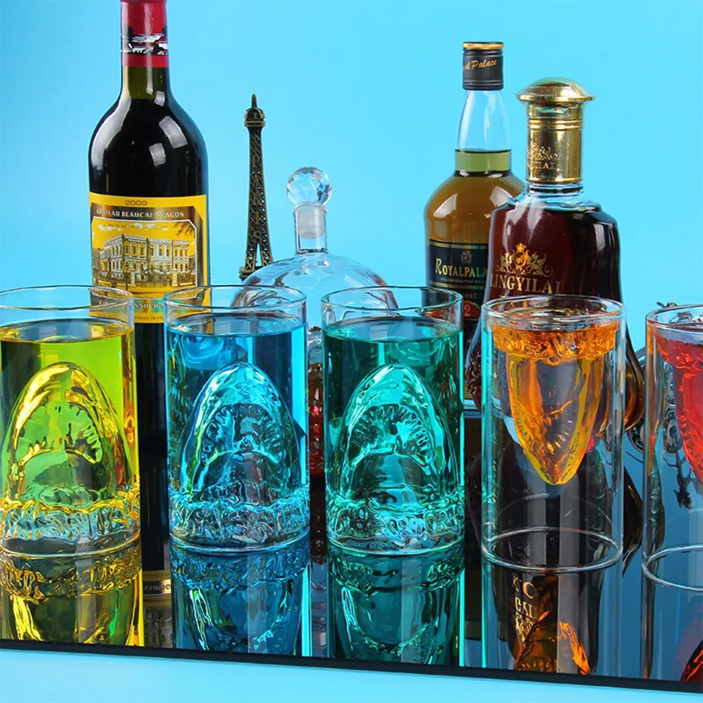 2020 Spirits Shark Beer Glass Red Wine Glass Double Glass Water Cup 350ML Home Kitchen Decoration Cups Bar Accessories #065