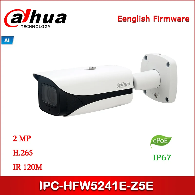 DAHUA IP камера IPC-HFW5241E-Z5E 2MP WDR IR Bullet AI сетевая 7 мм-35 мм Моторизованный объектив с ePOE |
