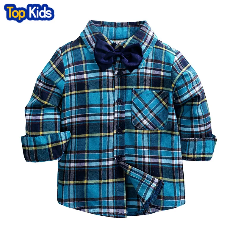 Trendy-Hot-Sale-Plaid-Shirts-Child-Kid-Boys-Girl-Long-Sleeve-Buttons-Pocket-Tops-Shirt-Turn