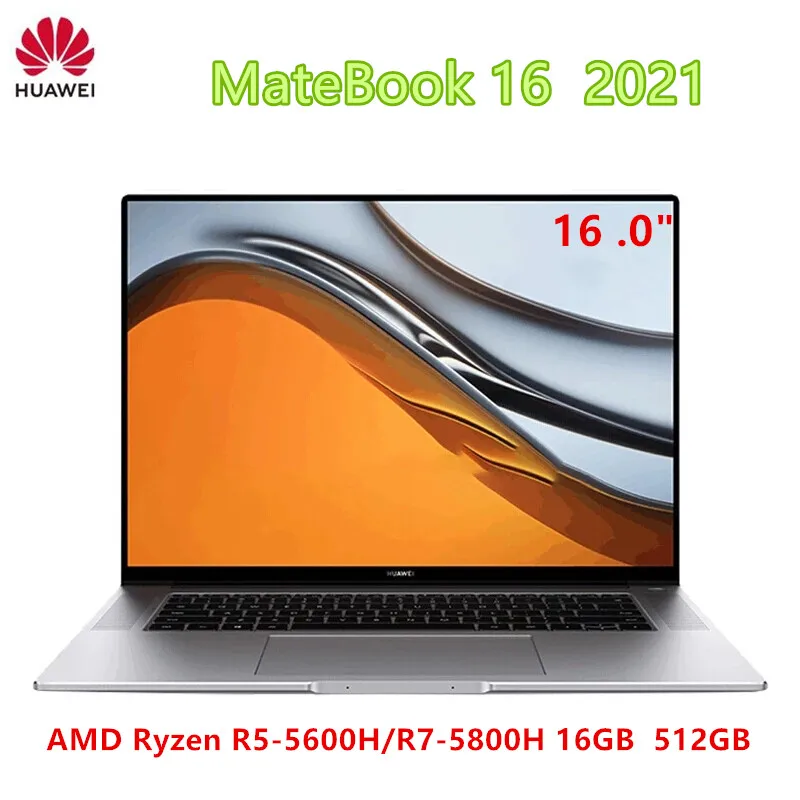 HUAWEI MateBook 16 ноутбук дюймов 2 5 K экран AMD Ryzen R5-5600H/R7-5800H Гб DDR4 3200 МГц 512 PCIe Windows 10 Pro на
