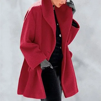 

2020 Spring New Women's Warm Winter Fashion Shawl Collar Woolen Coat