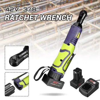 

80Nm Electric Ratchet Wrench 42V Lithium-Ion Battery Rechargeable Electric Cordless Wrench Kit Power Tools Car Repair Tool