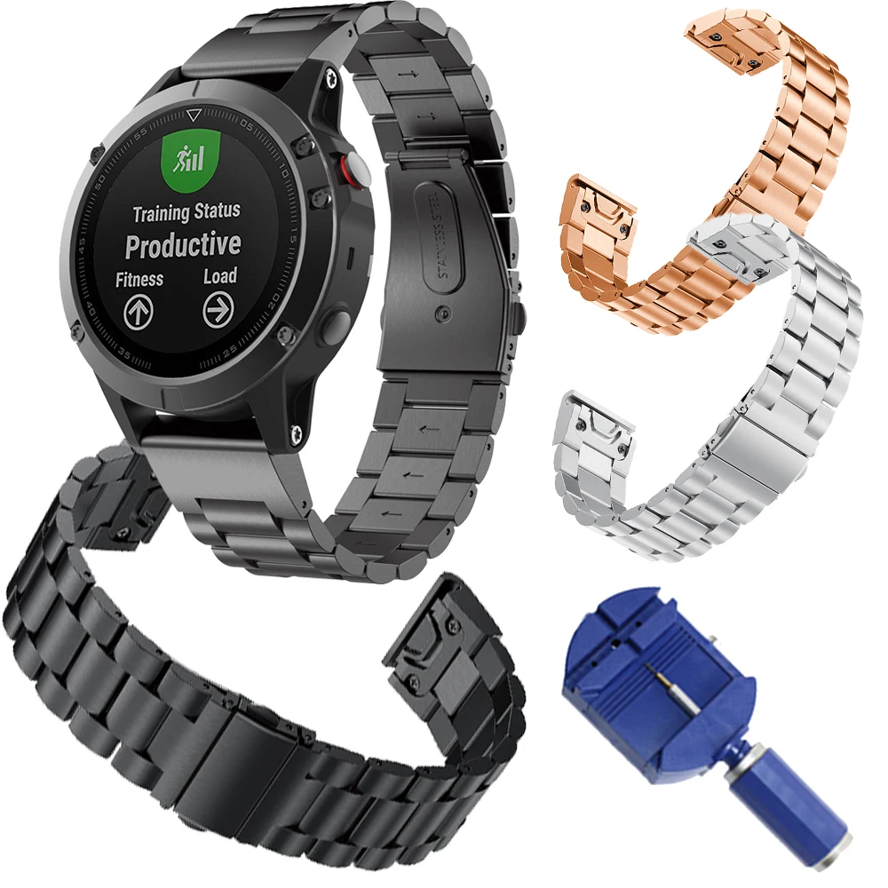 Metal-Strap Wristband-Accessories Easy-Fit Smart-Watch Stainless-Steel Garmin 935-Band