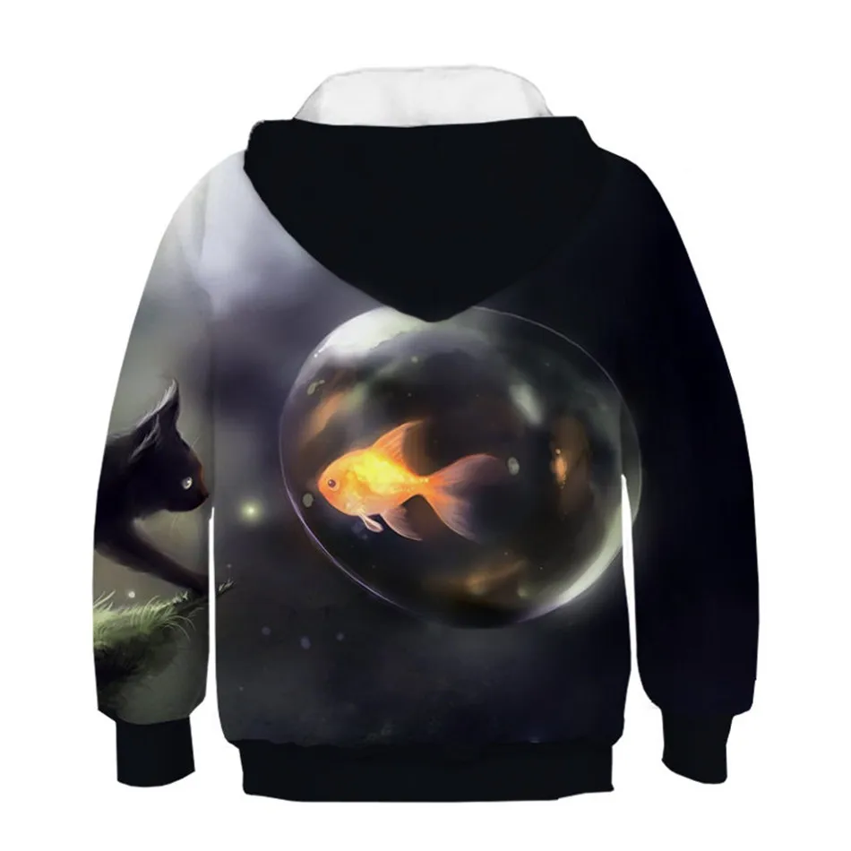 Crianças com Capuz Anos de Idade Meninos Meninas Hoodies Adorável Animal Óculos Anime Gato Coelho Peixe Impressão Camisolas Pulôver 4-13 3d 18 anime gato coelho peixe impressão crianças com