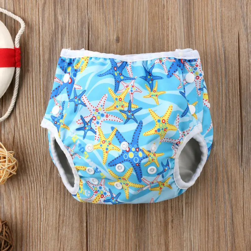 Летние плавающие подгузники штанишки для подгузников многоразовые регулируемые для мальчиков и девочек