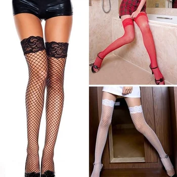 

NEW Sexy Stockings Women's Hot Fishnet Thigh High Stockings Lace Long Socks Lady Colorful Lace Thigh Fishnet Stockings