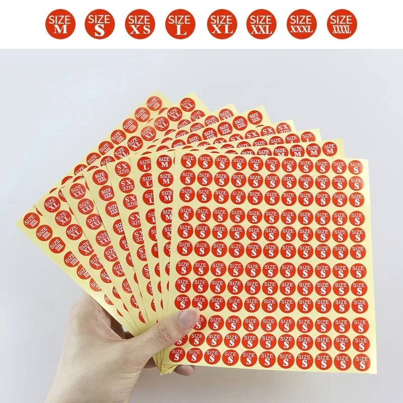 

13mm Circle size paper stickers labels for clothing size self-adhesive tags for clothes tags size stickers 1980pcs/Pack
