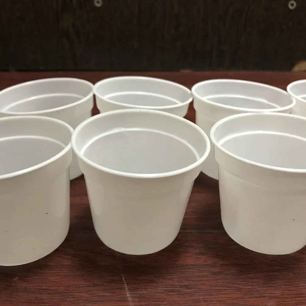 10pcs/lot,diameter-6.5cm,mini flowerpot,garden supplies,round white flower pot,plastic pot,