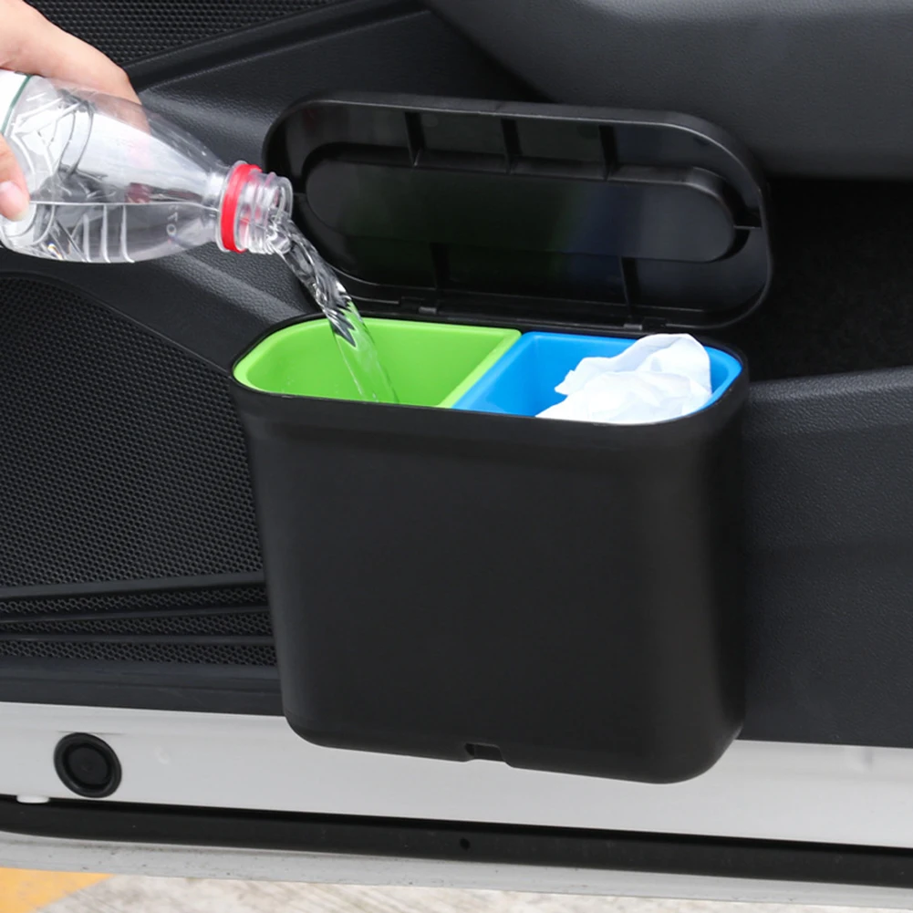 1.7L Car Trash Can Garbage Holder Auto Storage Bag Auto Door Seat Back Hanging Trash Bin Paper