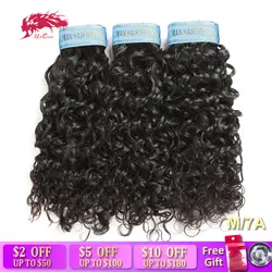 Али queen hair продукты перуанский Девы пучки волос волна воды человеческие волосы Связки двойной плетение, вьющиеся волосы черный цвет