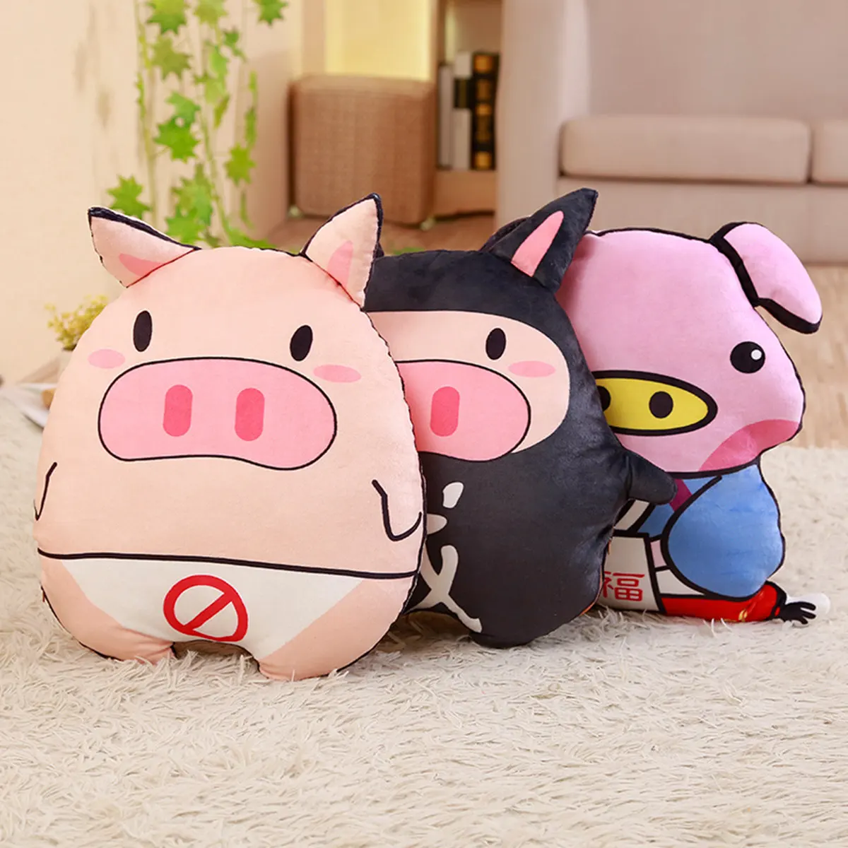 Yangzhou Сумеречная карточка креативная Свинья Новые продукты свинья Подушка Lucky Pig плюшевая рука подарок на праздник может добавить логотип