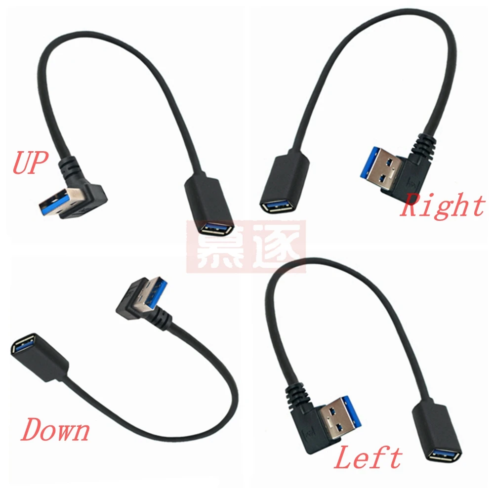 

USB 3.0 Extension Cable Up Down Left Right Angle 90 Degree Male to Female Super Speed 5Gbps USB Data Sync Charging Cables