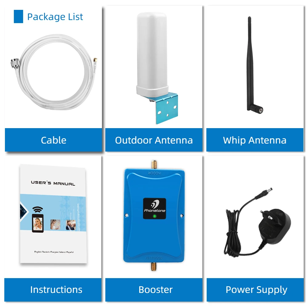 4G LTE 800MHz Cellular Booster 4G Mobile Phone Signal Booster 4G Smart Cell Phone Signal Amplifier Repeater & 2 Antenna for Home