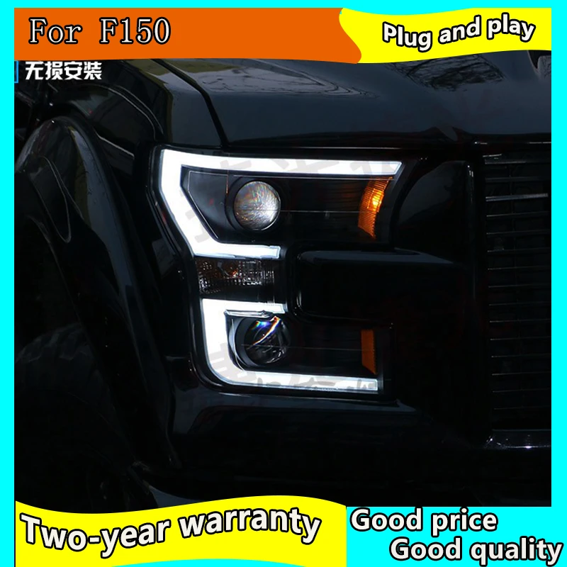Чехол для автомобильной фары Ford F150 Raptor LED Head светильник s 2015 DRL дневные ходовые